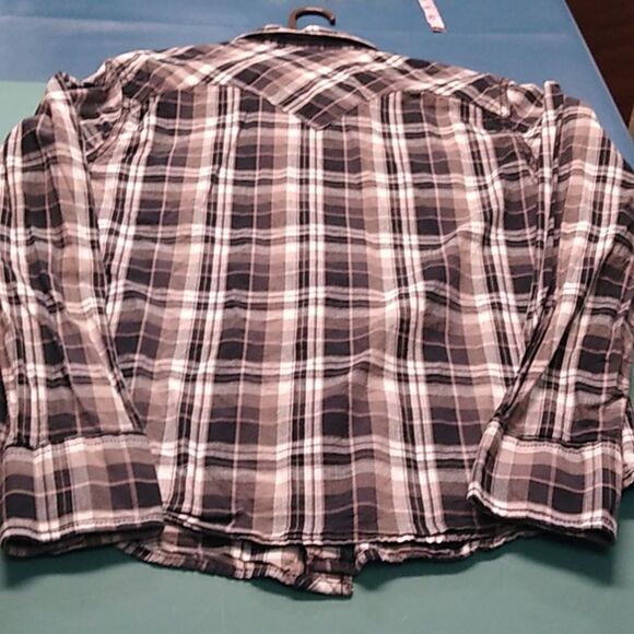 Black Snap Arizona Jean Men's Med Cotton Long Sleeve Double Snap Front Pockets t - Picture 6 of 6